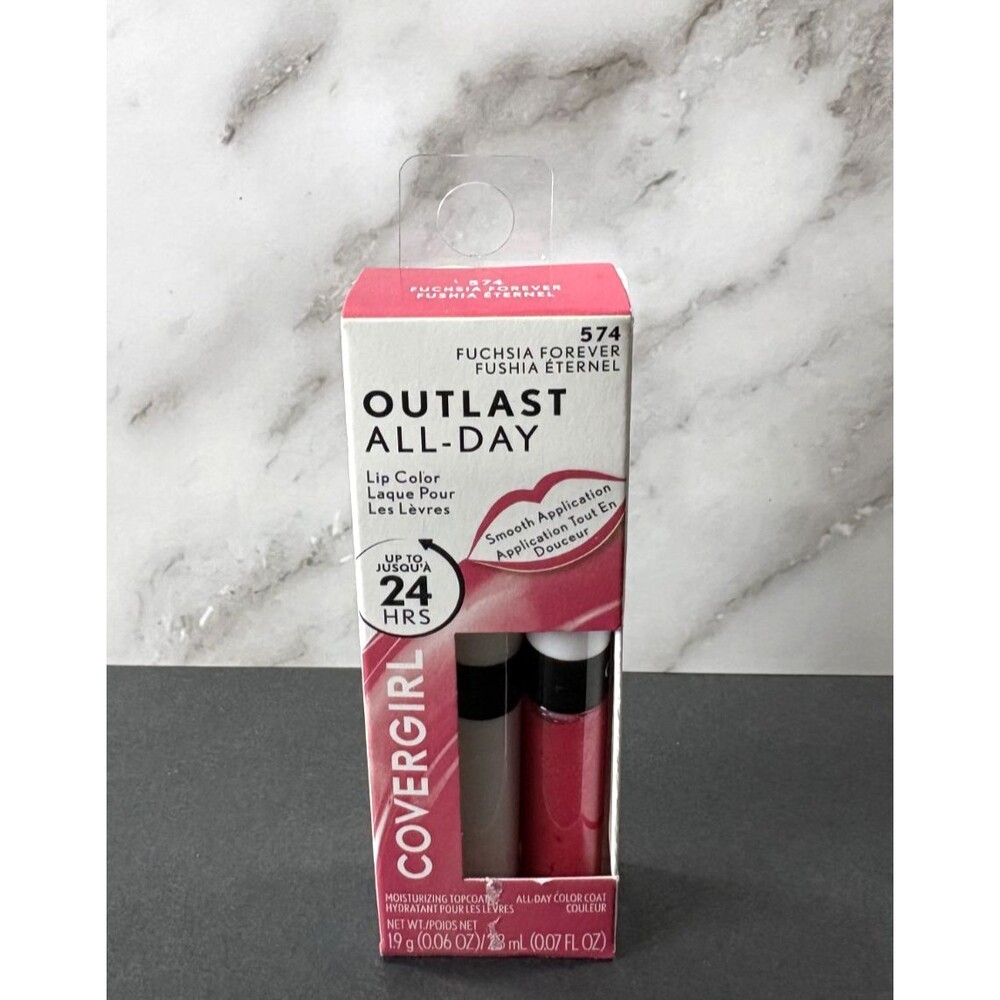 Covergirl Outlast All-Day Lip Color 24 Hrs Lipstick # 574 Fuchsia Forever NEW